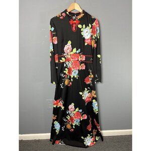 Vintage Black Floral Maxi Dress